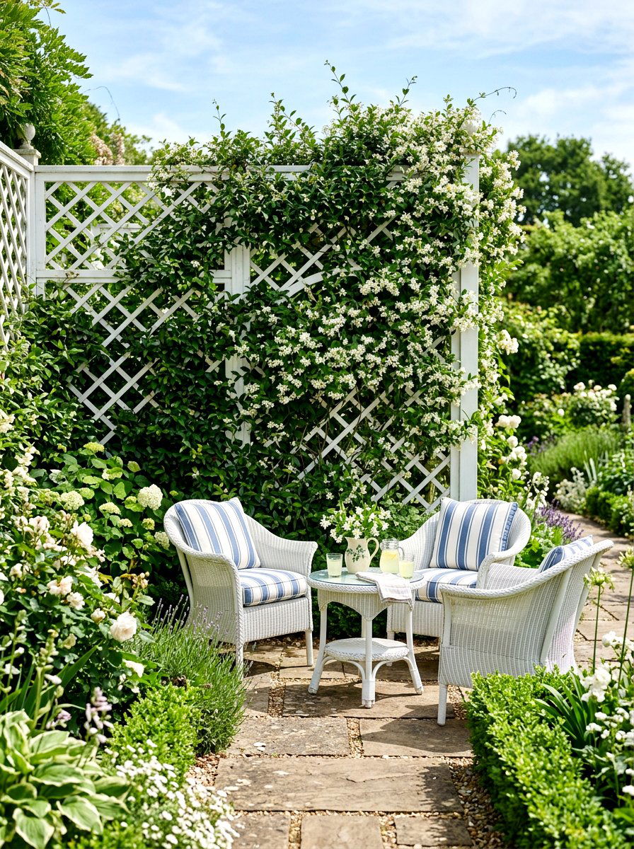 White Wood Garden Lattice - 25 Spring Lattice Wall Decor Ideas