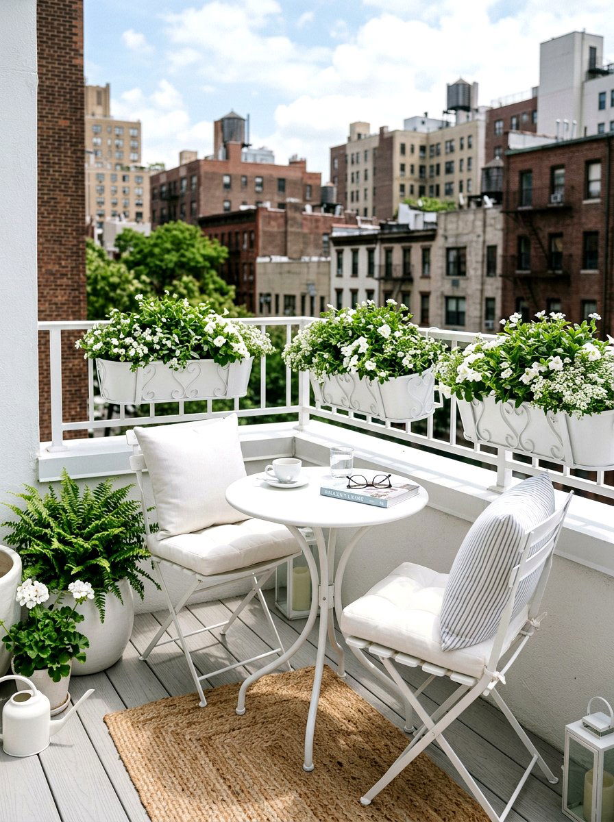 White balcony - 25 Spring White Decor Ideas