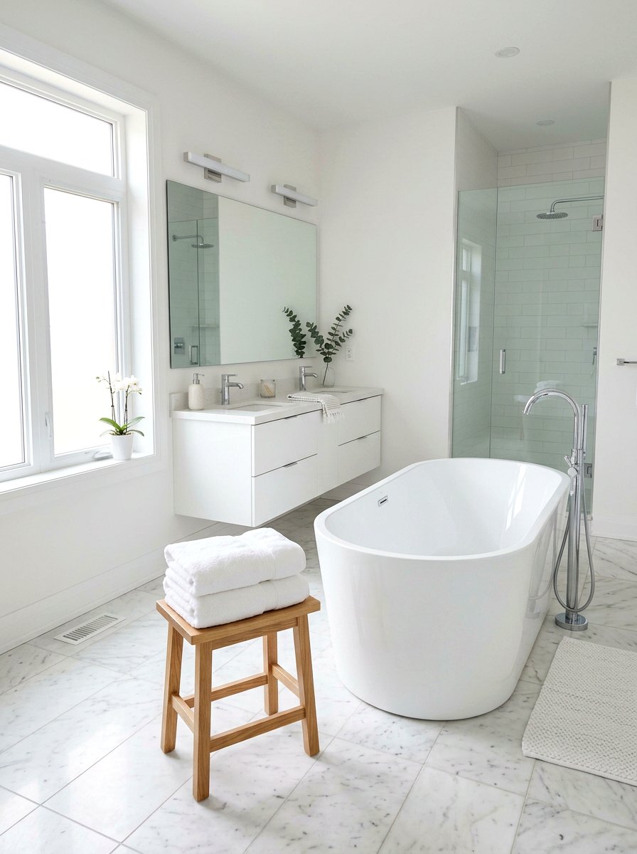 White bathroom - 25 Spring White Decor Ideas