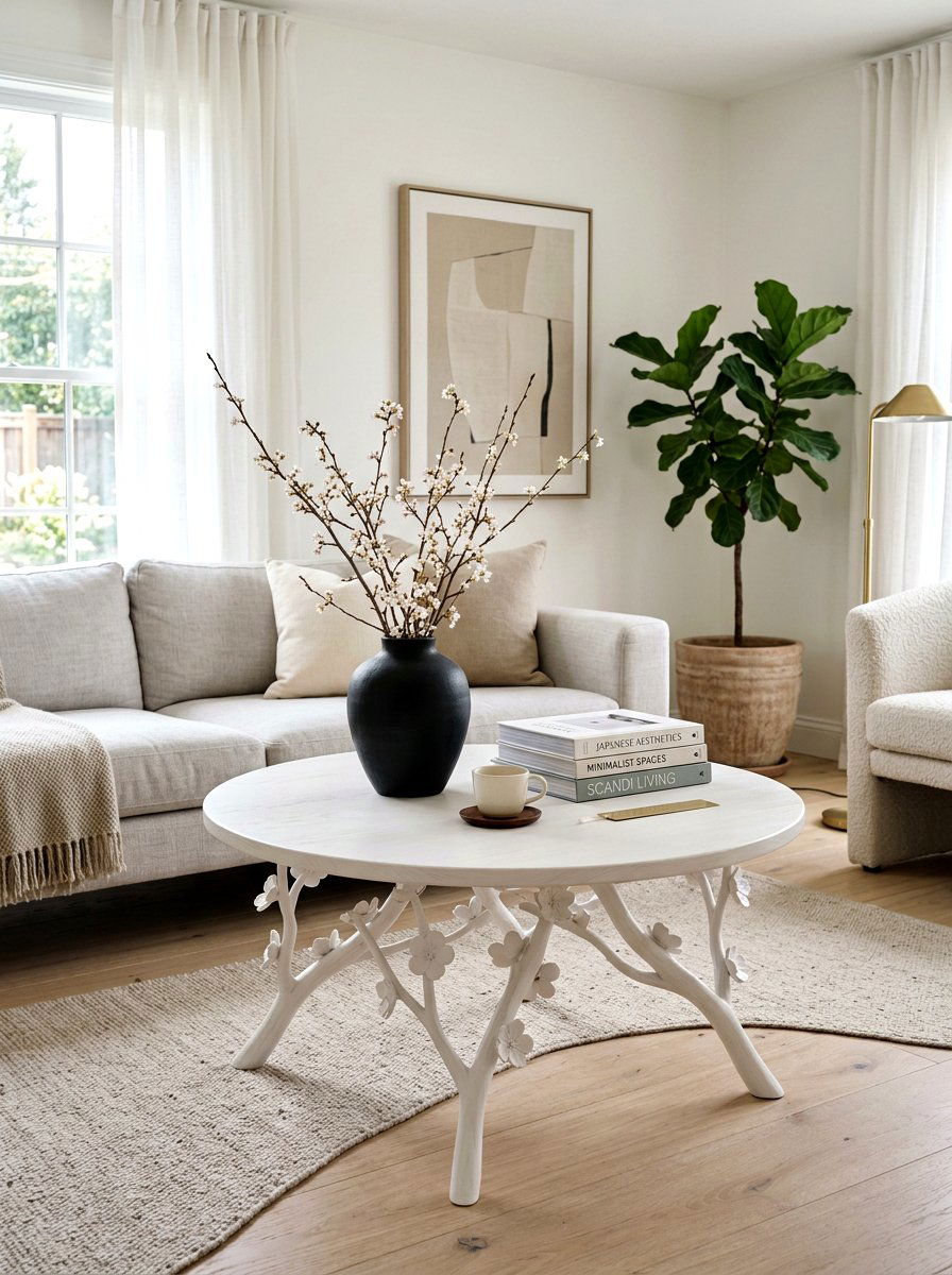 White cherry blossom coffee table - 25 Spring Cherry Blossom Arrangement Ideas