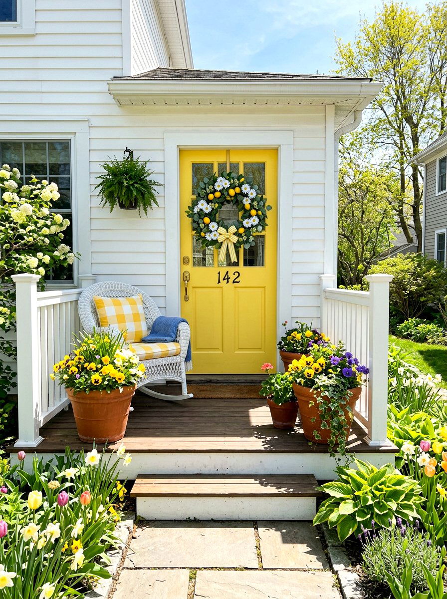 White daisy lemon wreath - 25 Spring Lemon Wreath Ideas