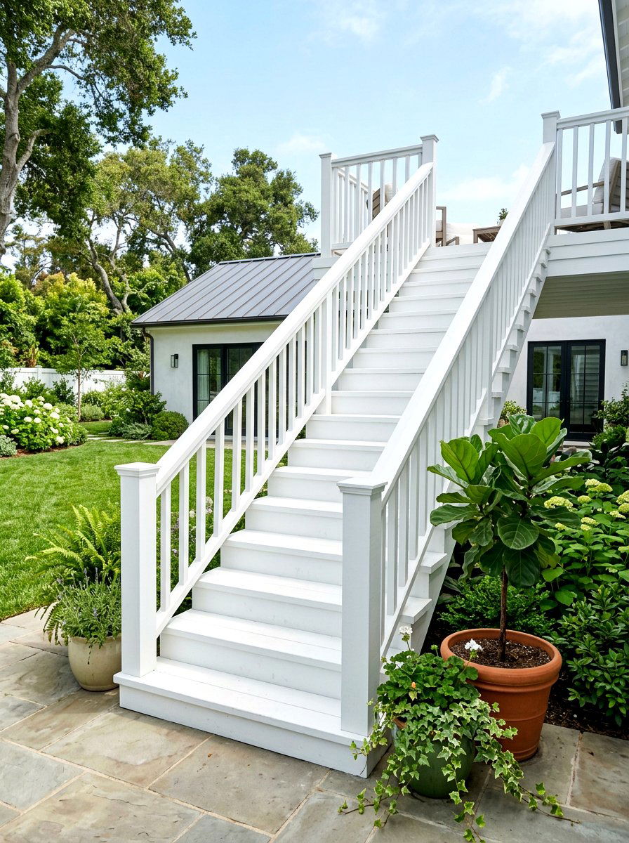 White deck paint - 25 Spring Deck Staircase Decor Ideas
