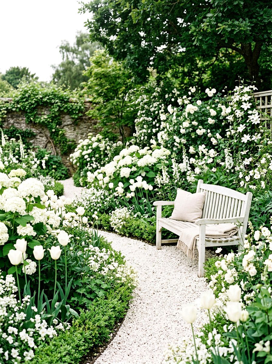 White garden - 25 Spring White Decor Ideas