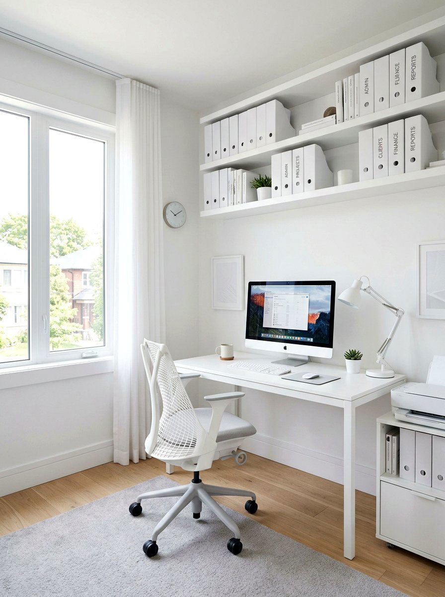White home office - 25 Spring White Decor Ideas