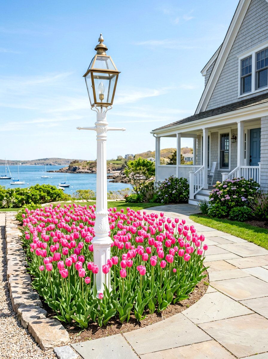White lamp post - 25 Spring Lamp Post Decor Ideas