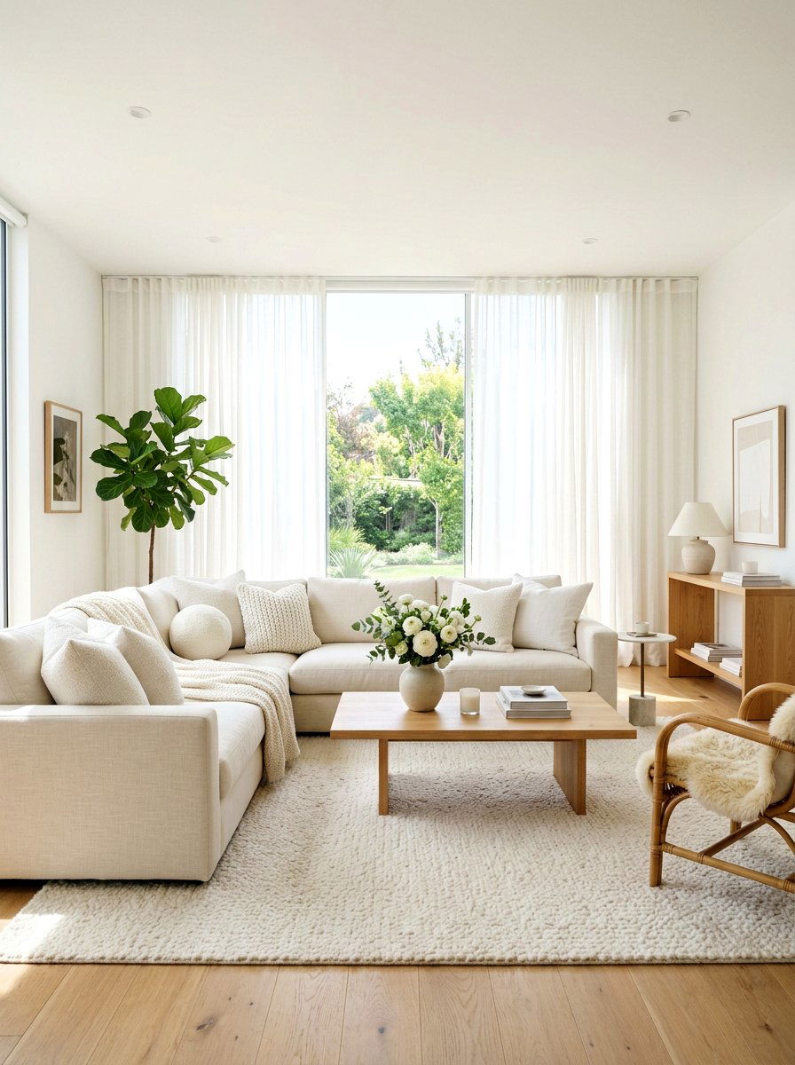 White living room - 25 Spring White Decor Ideas
