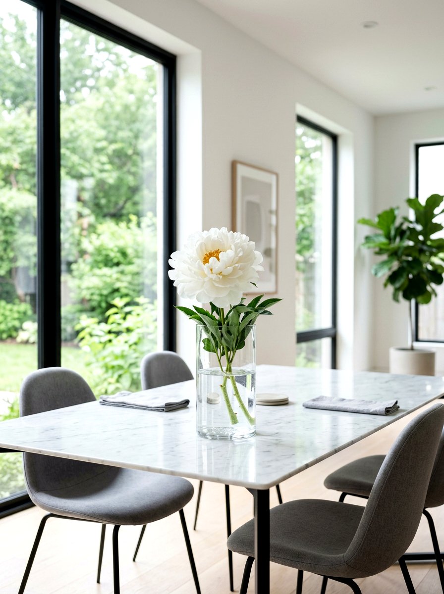 White peony in glass vase - 25 Spring Peony Centerpiece Ideas