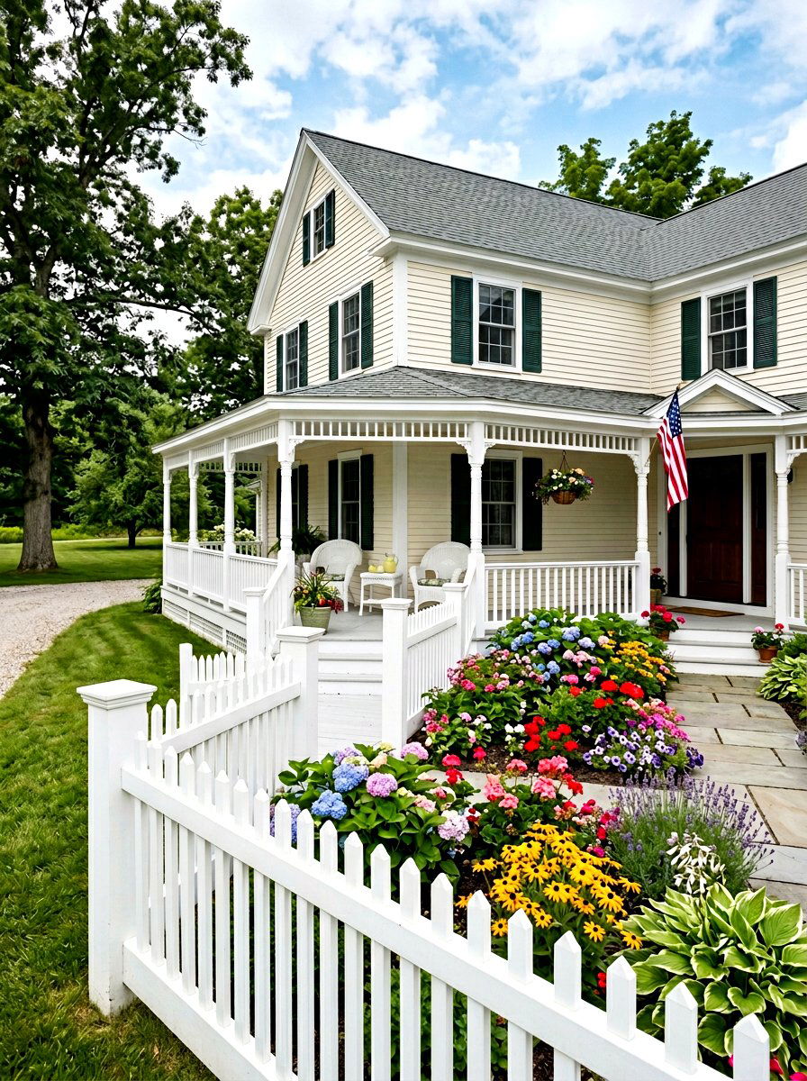 White picket porch railing - 25 Spring Porch Railing Decor Ideas