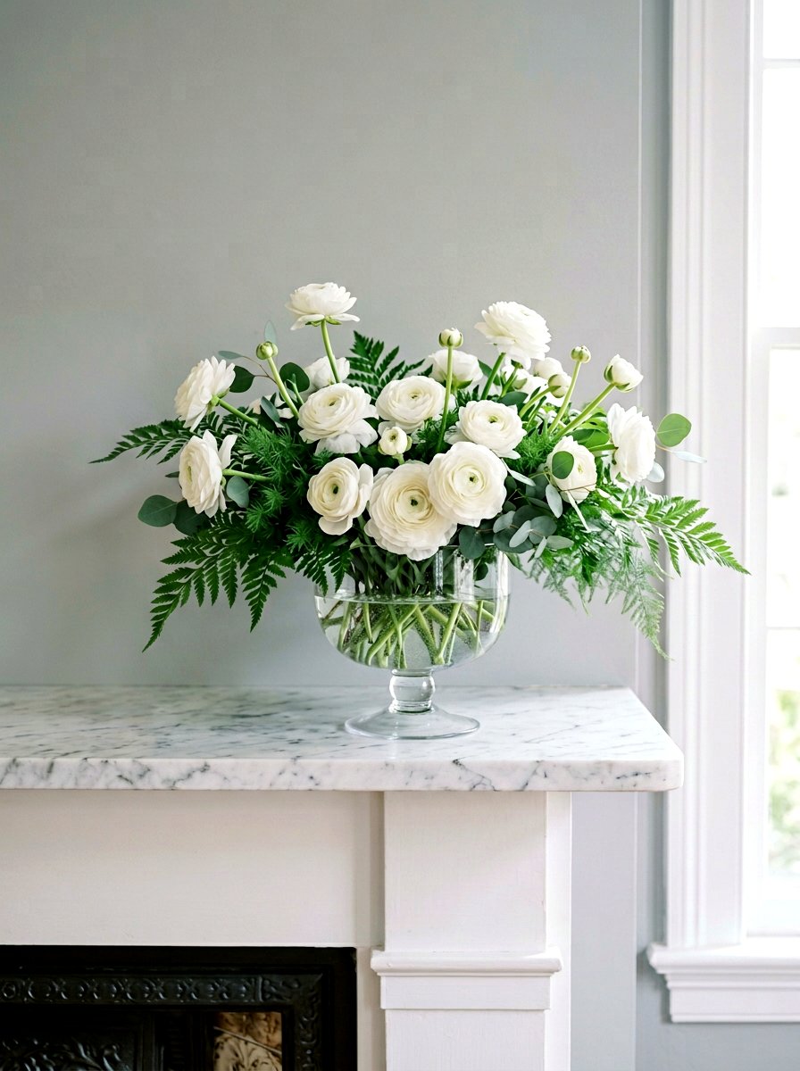 White ranunculus bowl - 25 Spring Compote Bowl Ideas