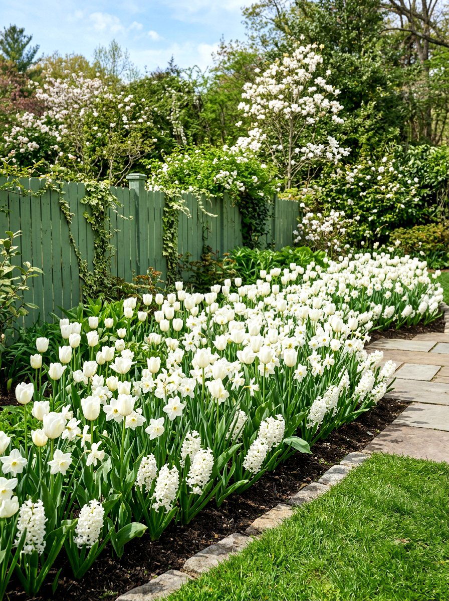 White spring flower theme - 25 Spring Bulb Garden Ideas