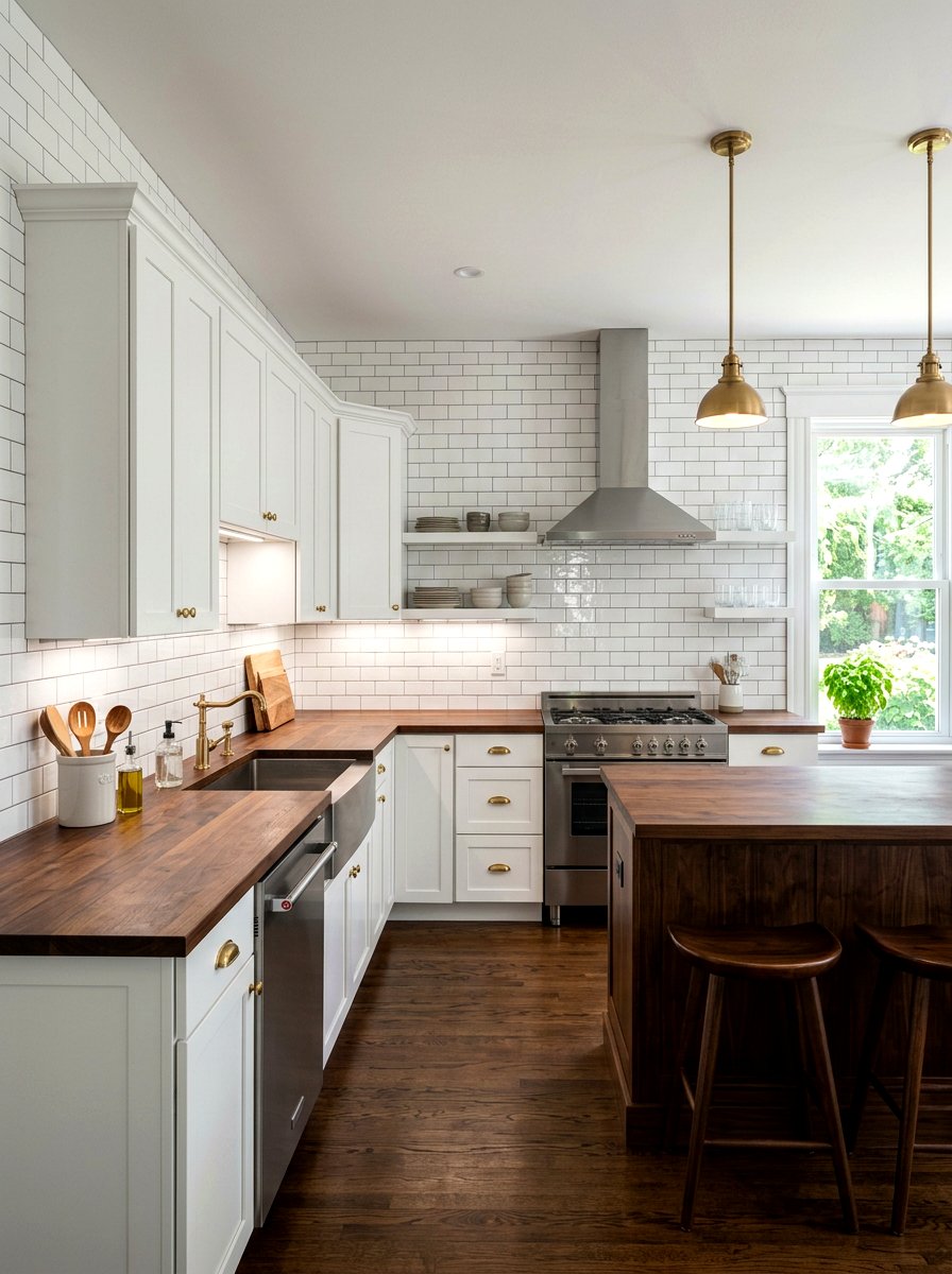 White subway tile - 25 Spring Kitchen Refresh Ideas