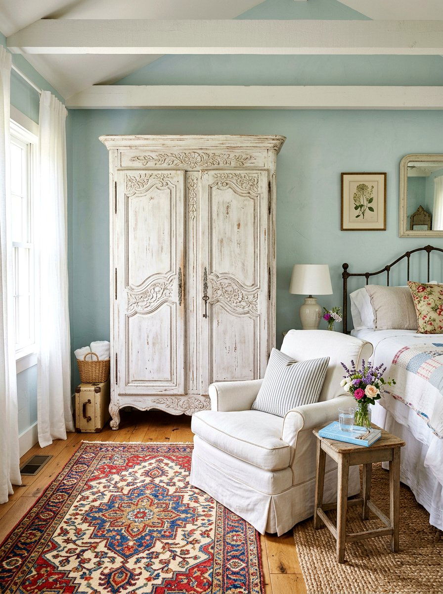 Whitewashed Armoire - 25 Spring Whitewashed Furniture Ideas
