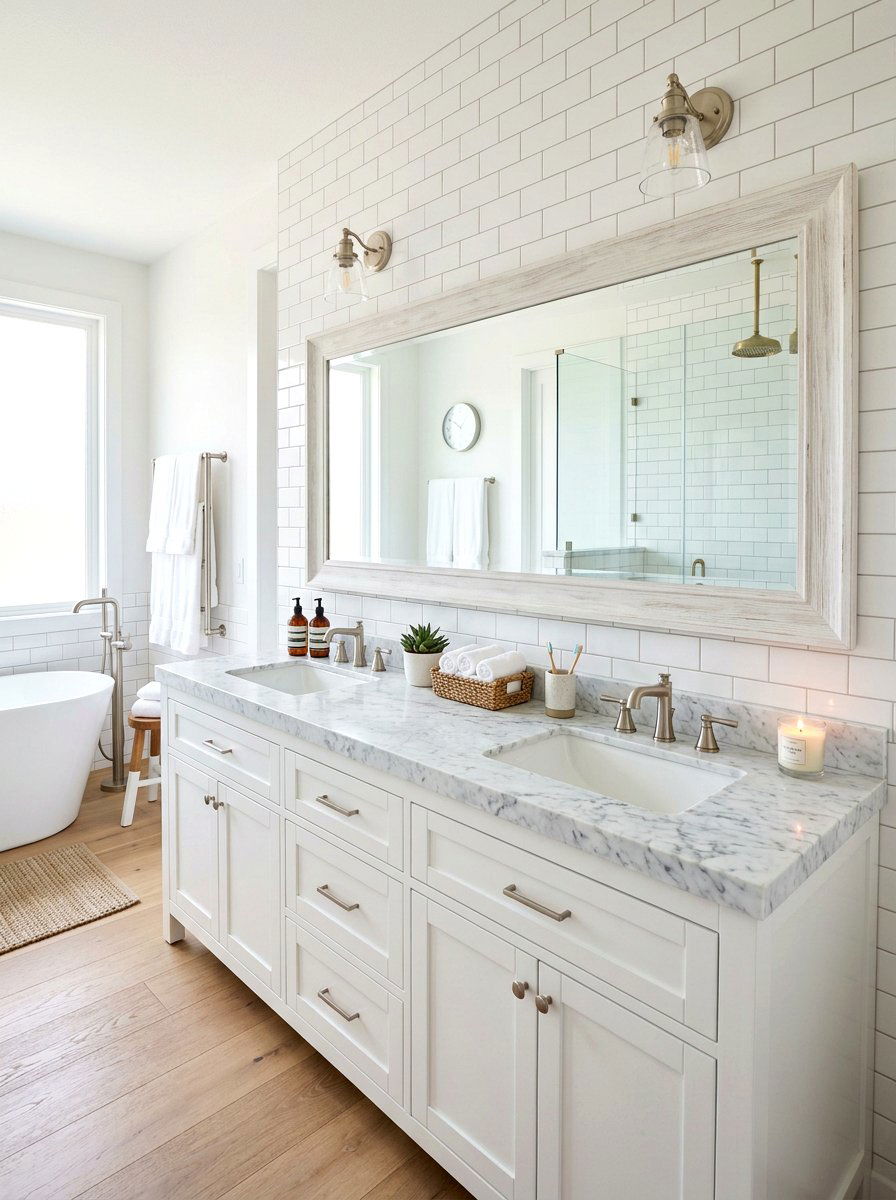 Whitewashed Mirror Frame - 25 Spring Whitewashed Furniture Ideas