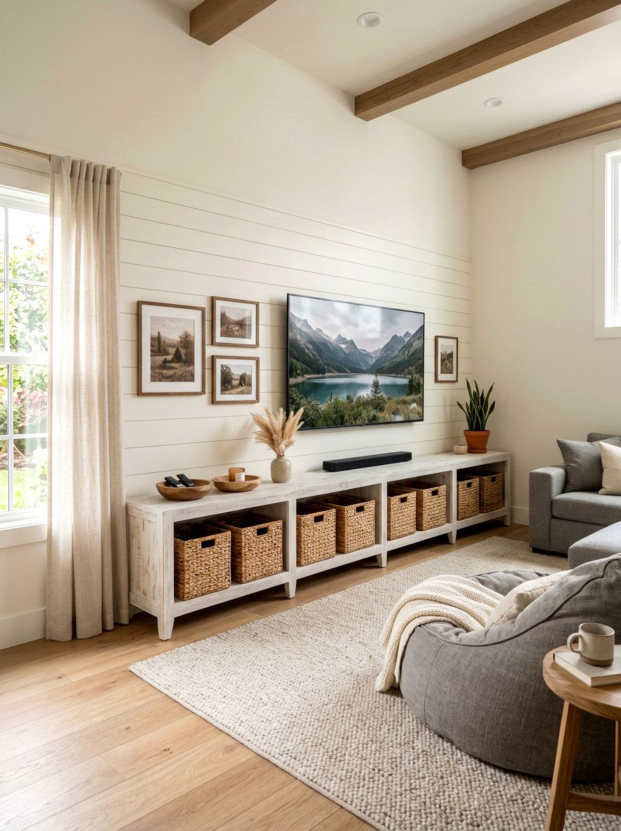 Whitewashed TV Stand - 25 Spring Whitewashed Furniture Ideas