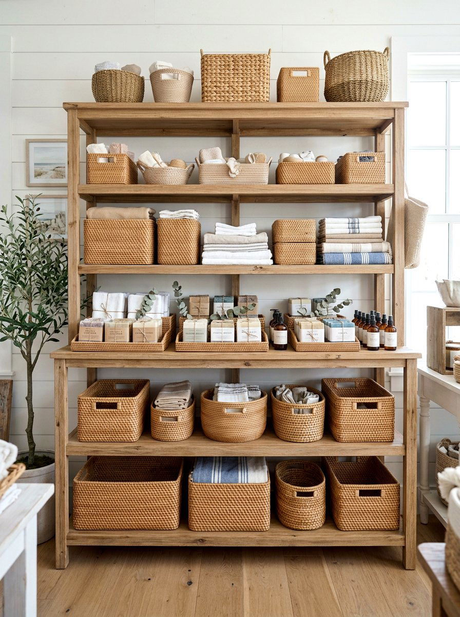 Wicker Basket Arrangement - 25 Spring Retail Display Ideas