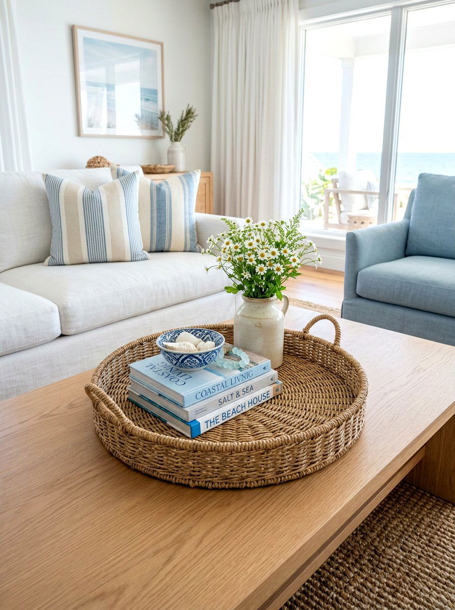 Wicker Basket Coffee Table Tray - 25 Spring Wicker Basket Decor Ideas
