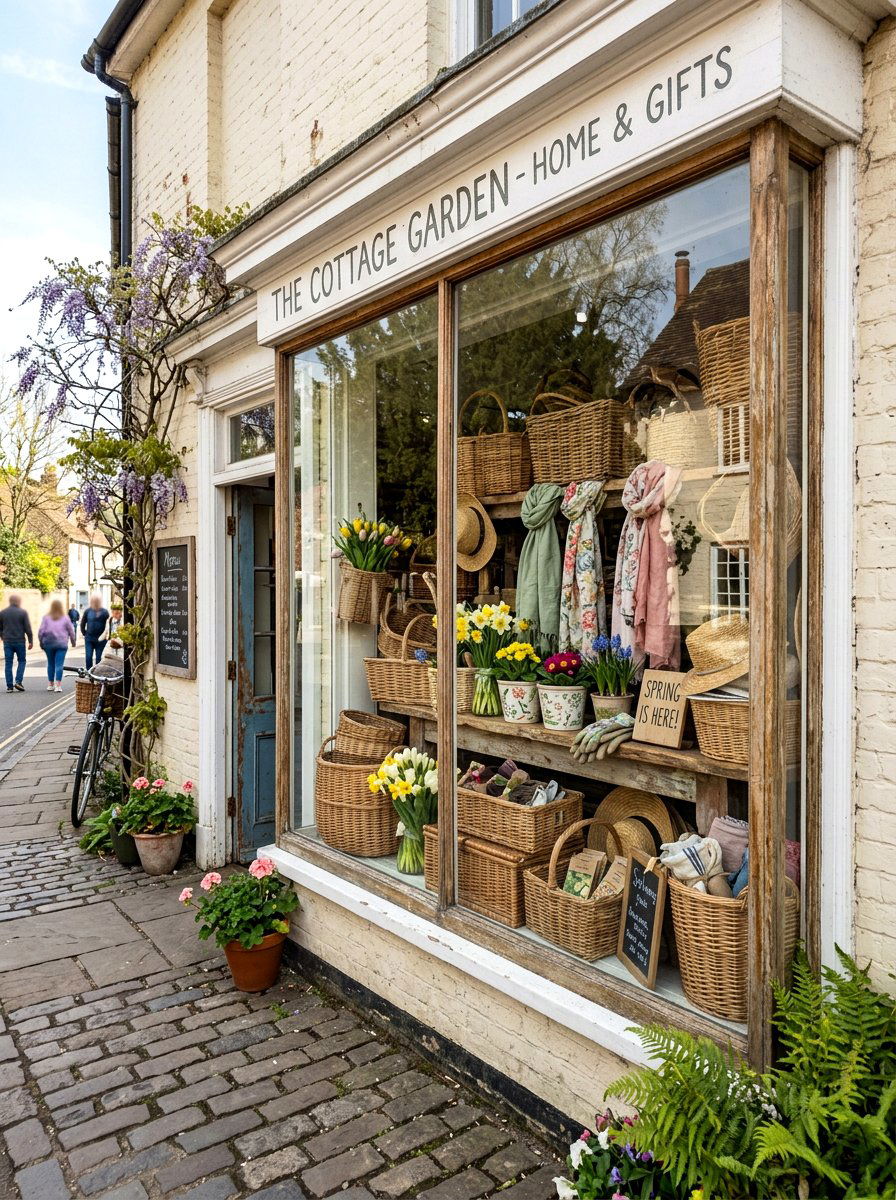 Wicker Basket Display - 25 Spring Store Window Ideas