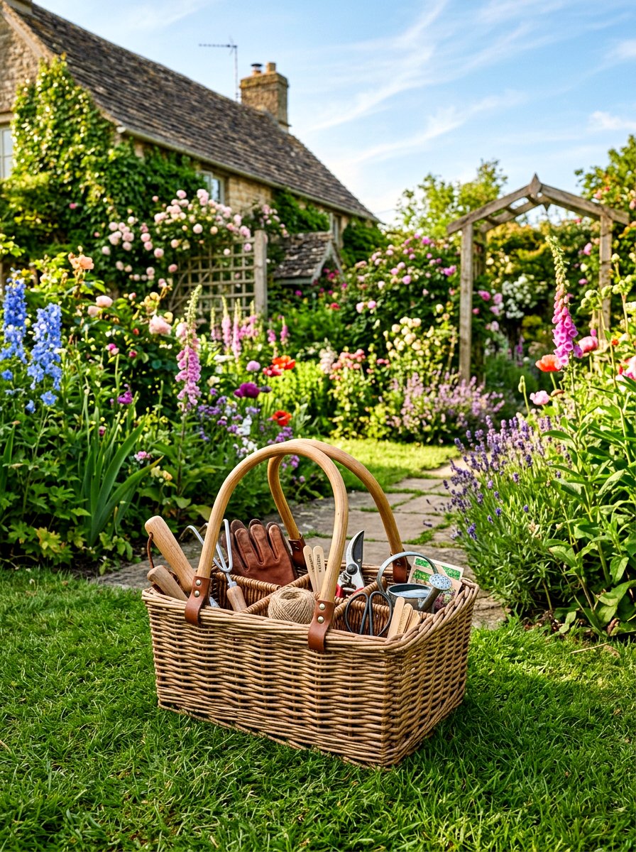 Wicker Basket Garden Tool Organizer - 25 Spring Wicker Basket Decor Ideas