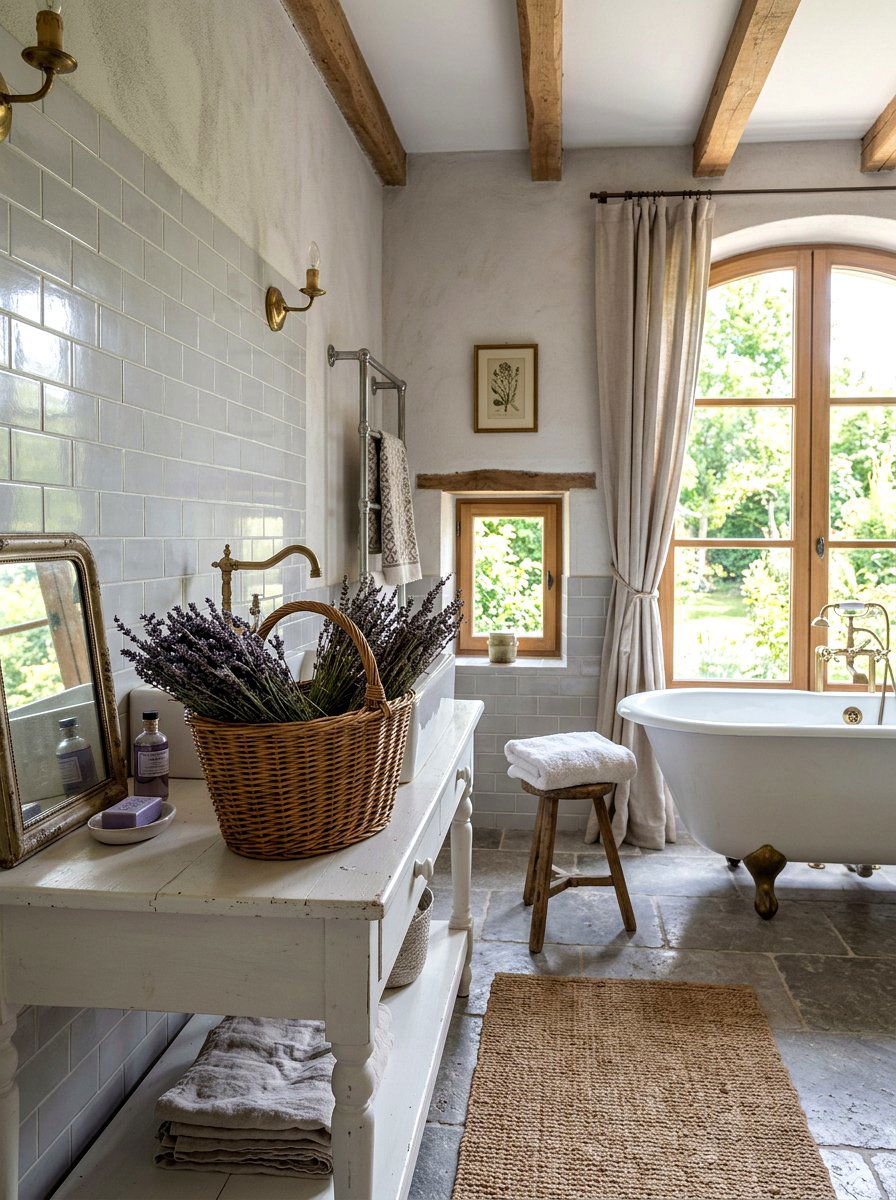 Wicker Basket Lavender - 25 Spring Flower Vase Ideas