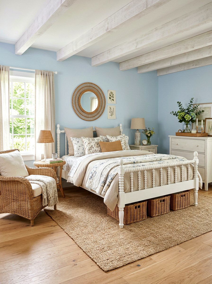 Wicker Bedroom Decor - 25 Spring Bed Frame Decor Ideas