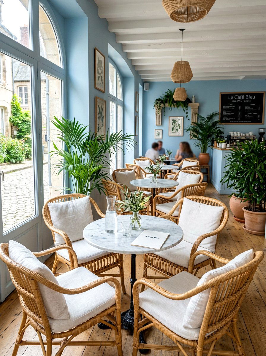 Wicker Bistro Furniture - 25 Spring Cafe Decor Ideas