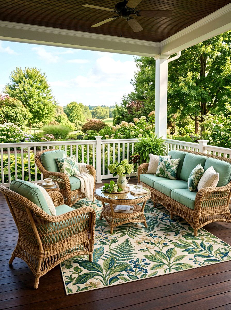 Wicker Furniture Porch Set - 25 Porch Spring Decor Ideas