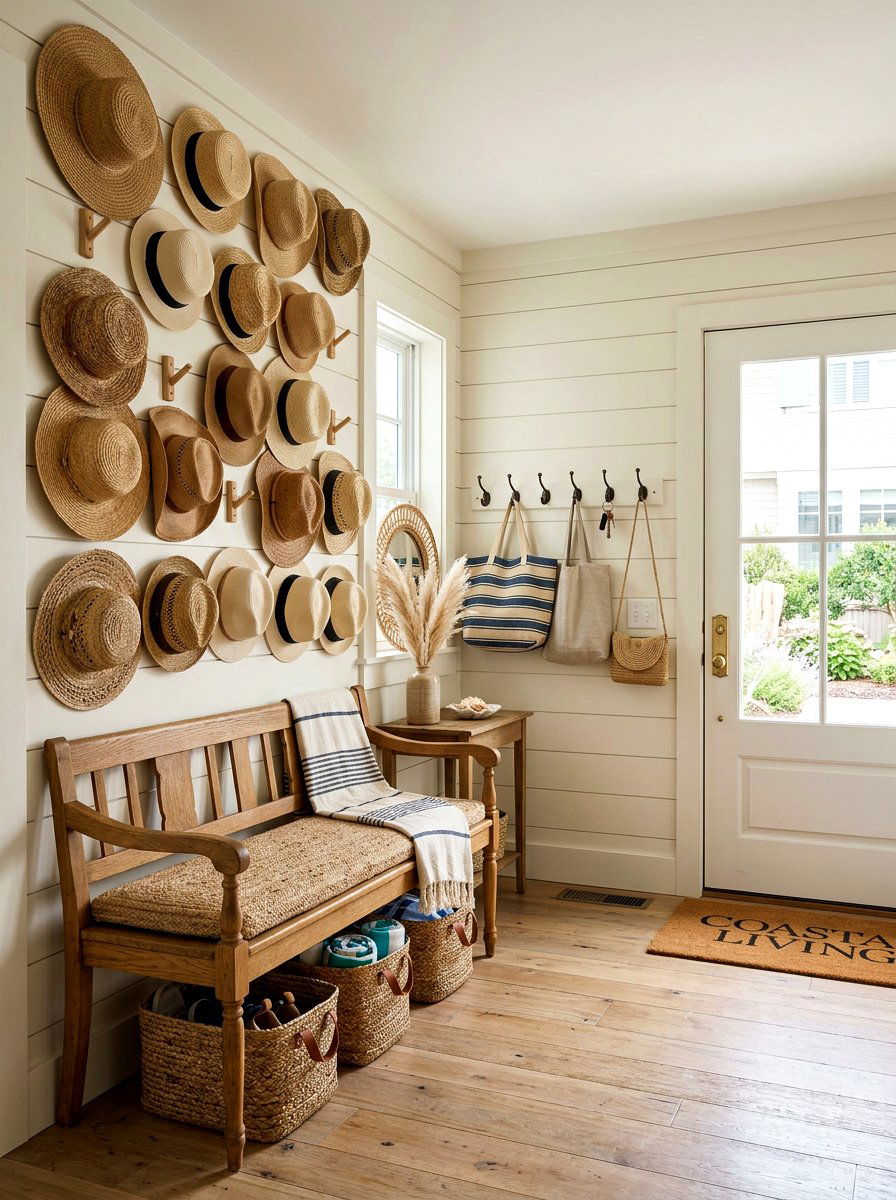 Wicker Hat Gallery - 25 Spring Wall Decor Ideas