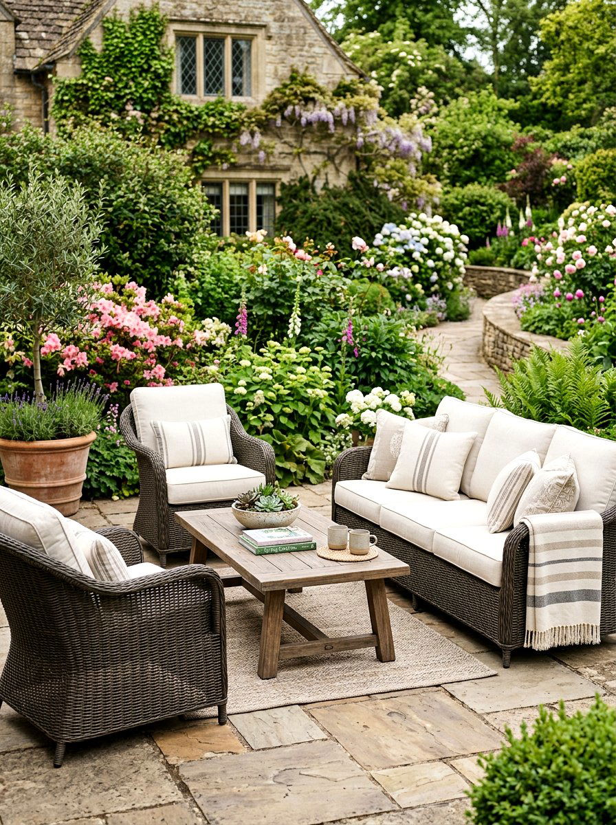 Wicker Outdoor Furniture - 25 Spring Neutral Decor Ideas