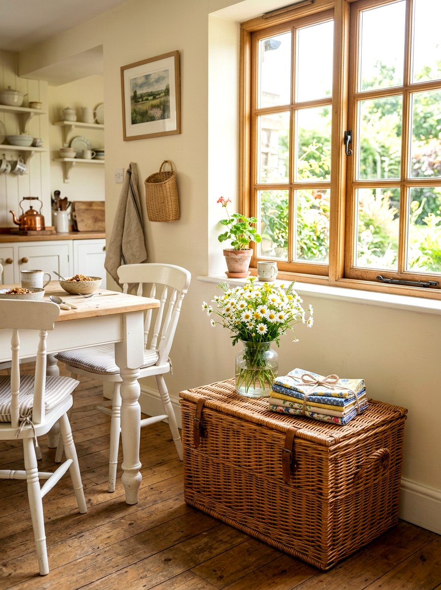 Wicker Picnic Trunk - 25 Spring Trunk Decor Ideas