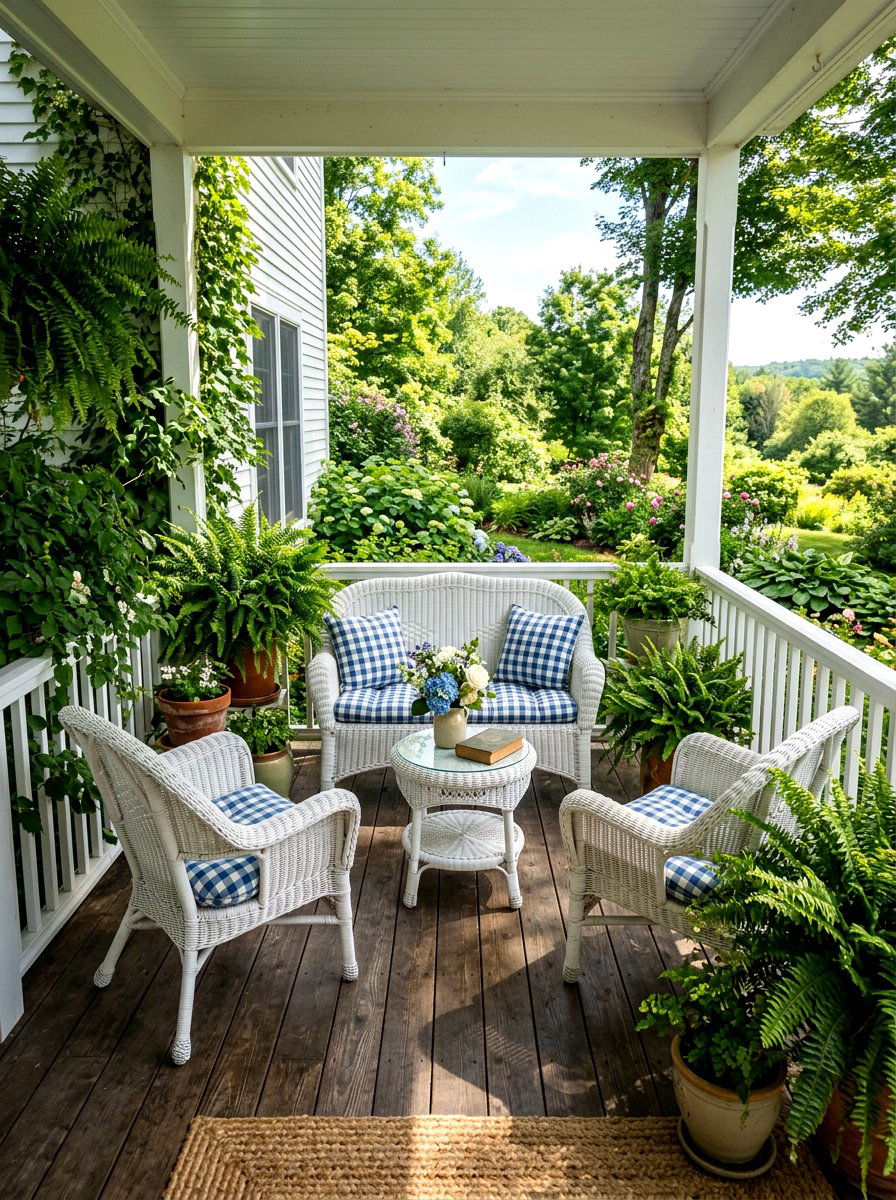 Wicker Porch Furniture - 25 Spring Cottage Decor Ideas