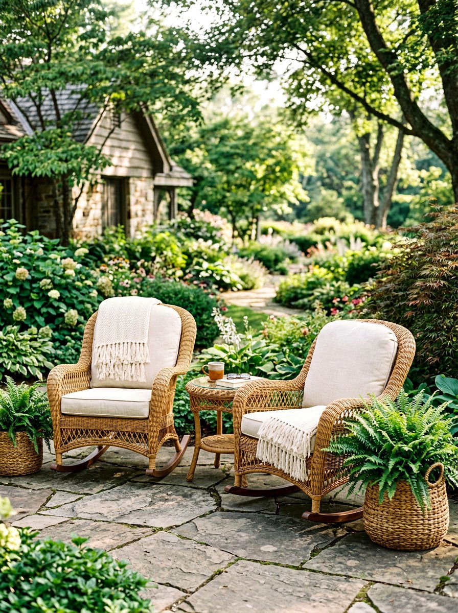 Wicker Rocking Chair Set - 25 Spring Porch Rocking Chair Decor Ideas