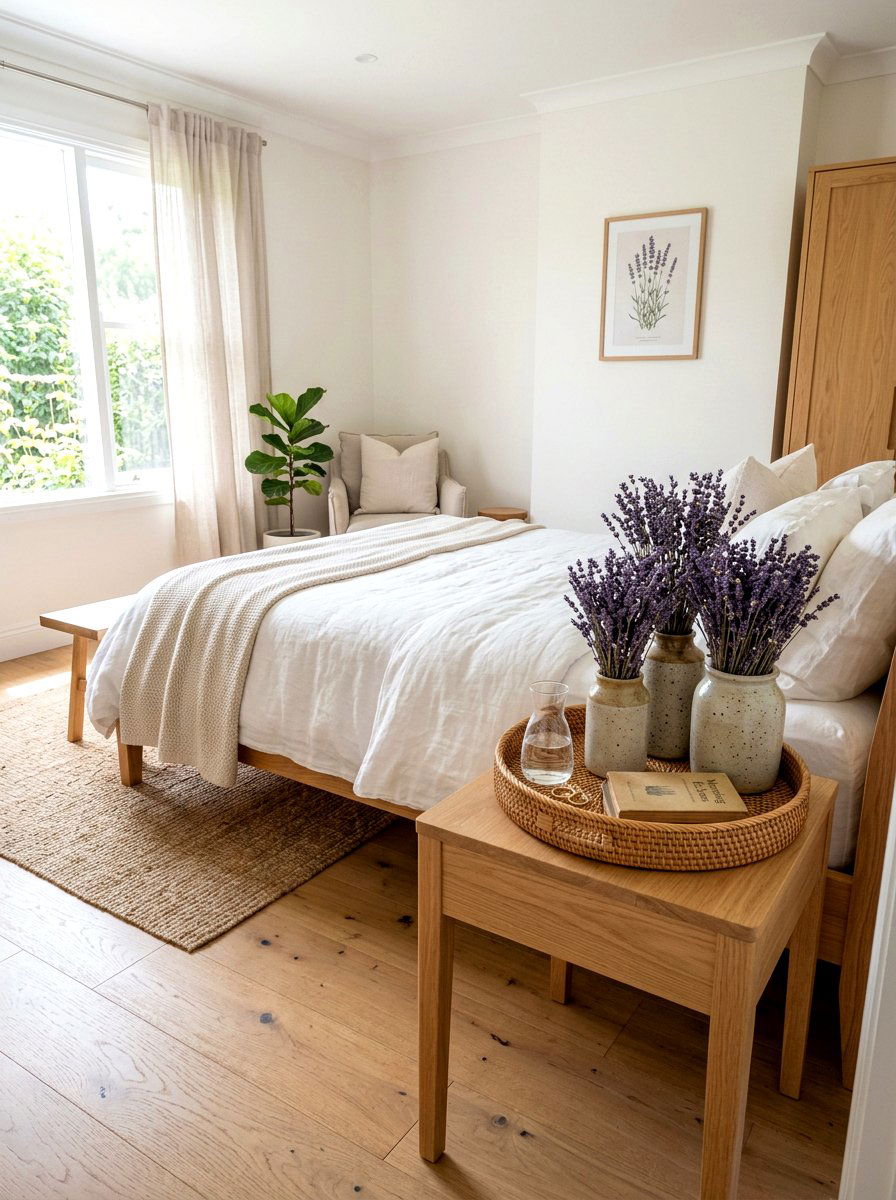 Wicker Tray Lavender - 25 Spring Table Vignette Ideas