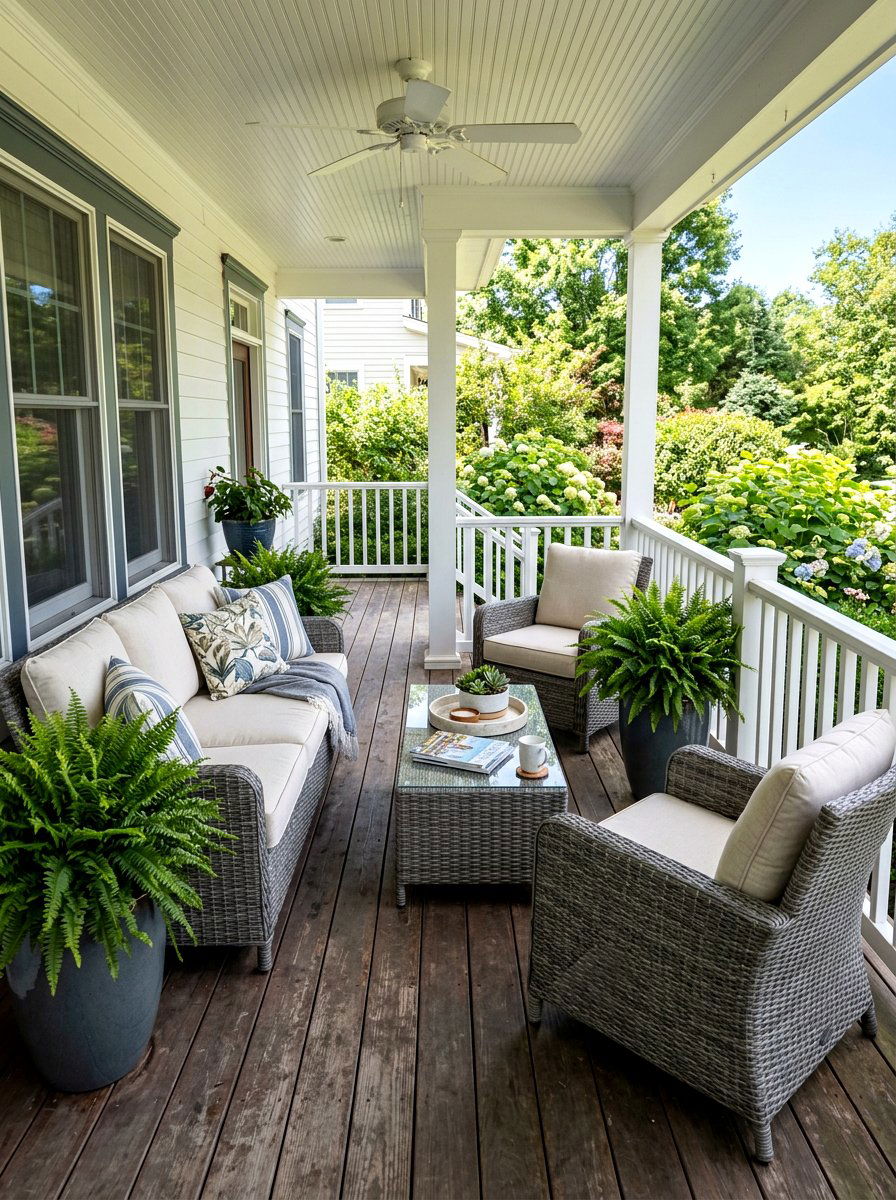 Wicker porch furniture - 25 Spring Back Porch Decor Ideas