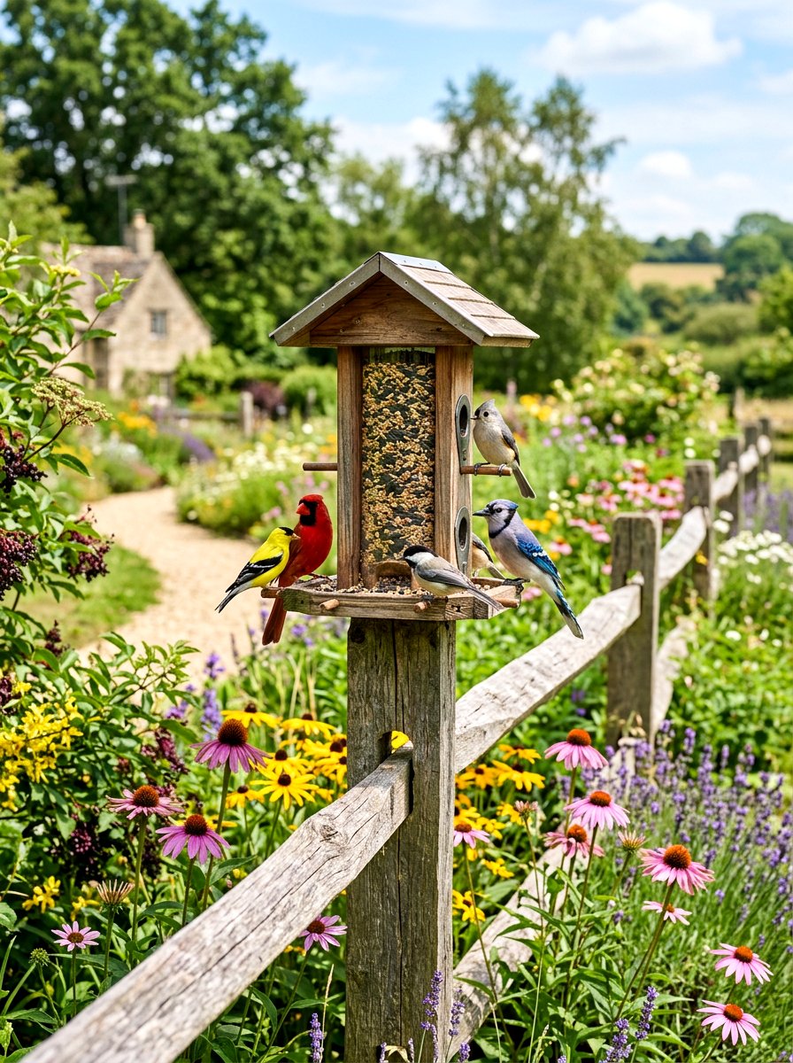 Wild Bird Feeder - 25 Spring Fence Decor Ideas