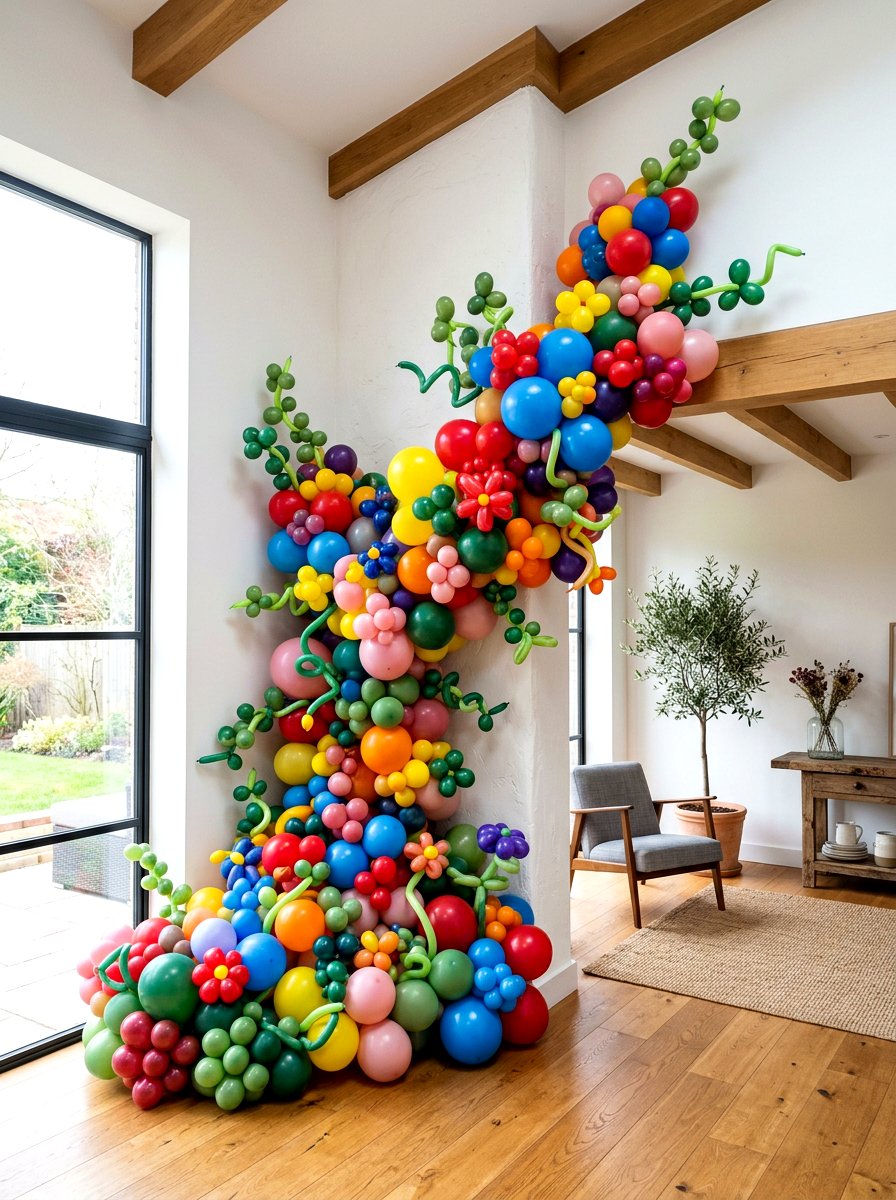 Wildflower Balloon Installation - 25 Spring Balloon Decor Ideas