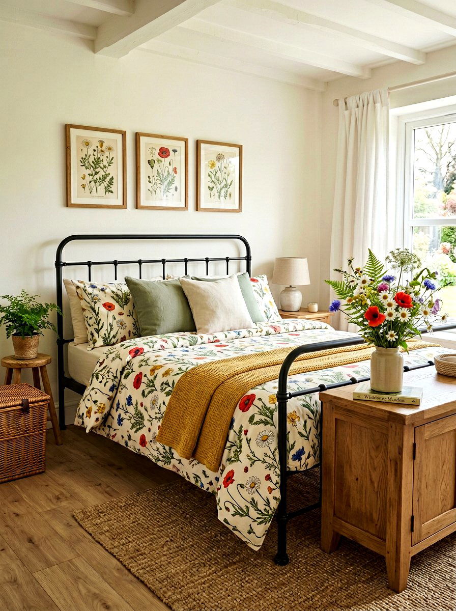 Wildflower Bedroom Decor - 25 Spring Bed Frame Decor Ideas