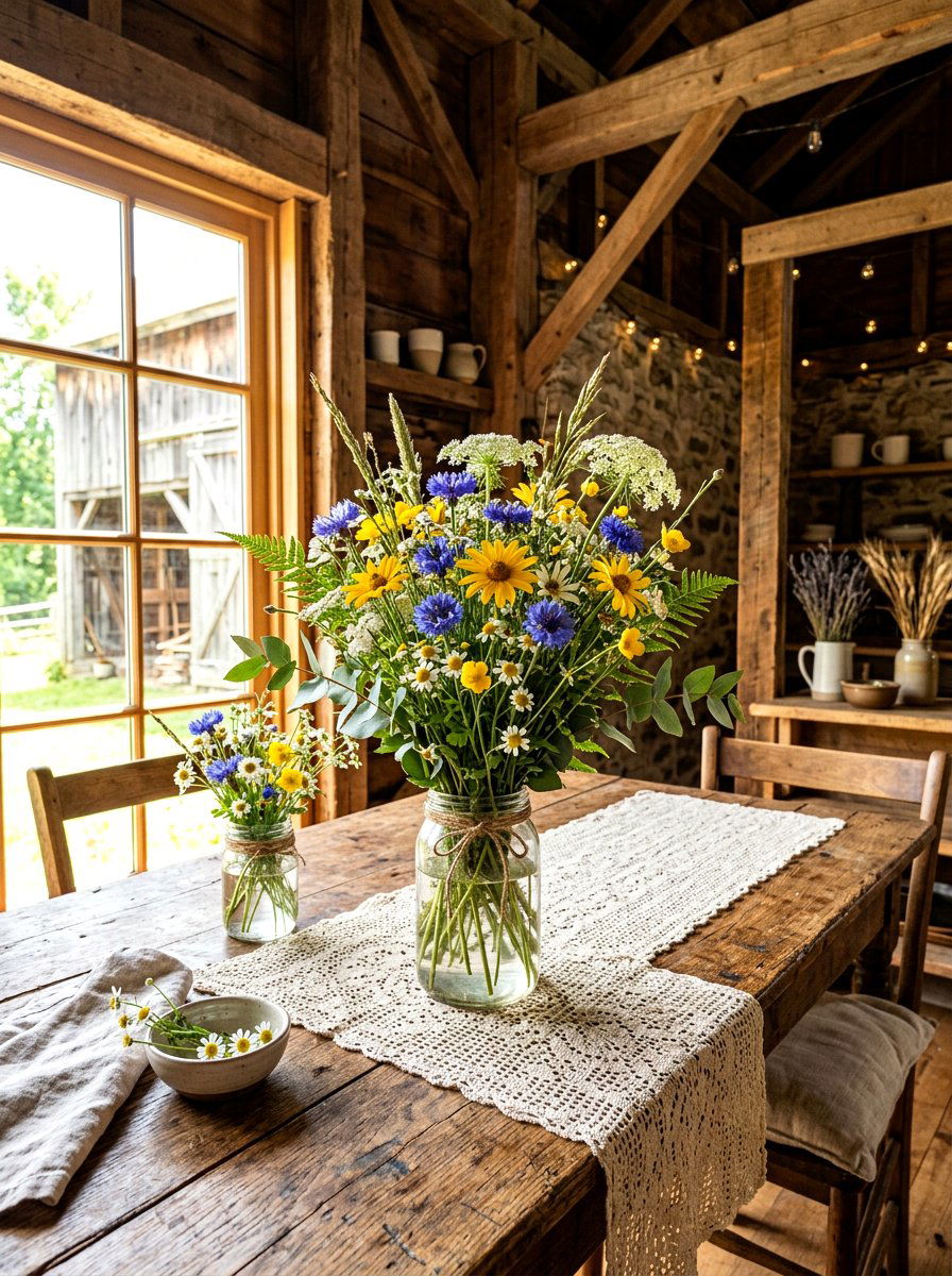 Wildflower Bouquet - 25 Spring Engagement Party Decor Ideas