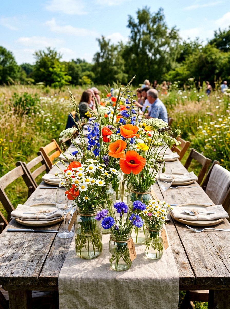 Wildflower Centerpiece - 25 Spring Garden Party Decor Ideas