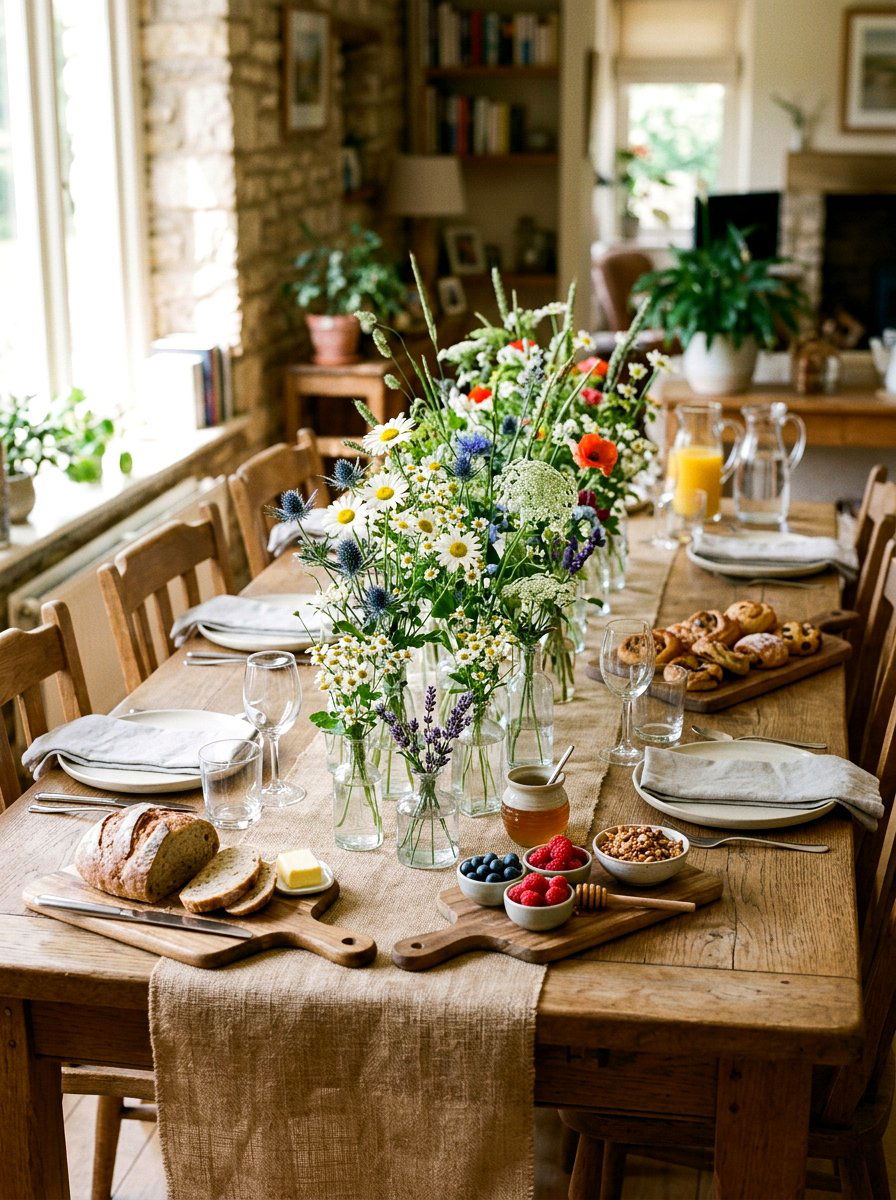 Wildflower Centerpiece - 25 Spring Brunch Table Ideas