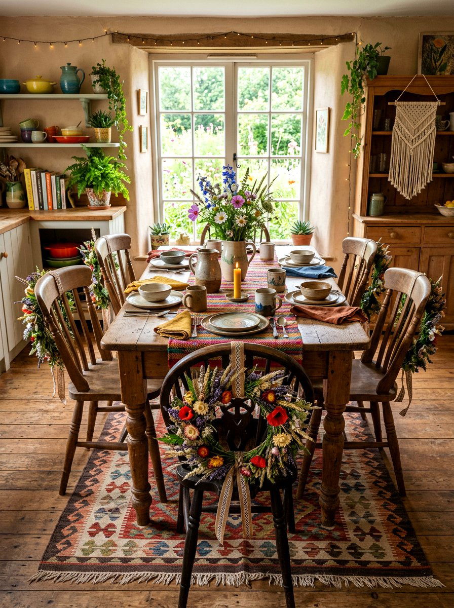 Wildflower Chair Wreath - 25 Spring Chair Back Wreath Ideas