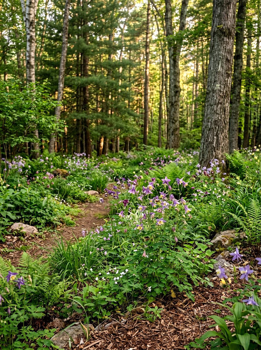 Wildflower Columbine Landscape - 25 Spring Perennial Garden Ideas