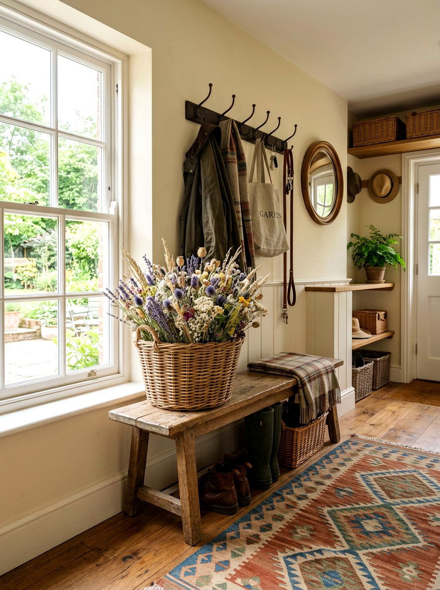 Wildflower Dried Bouquet In Basket - 25 Spring Dried Flower Arrangement Ideas