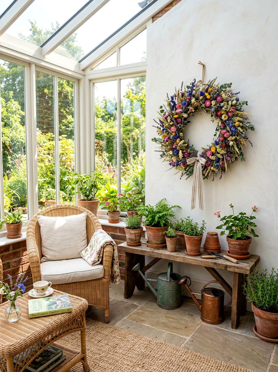 Wildflower Dried Wreath - 25 Spring Dried Floral Wreath Ideas