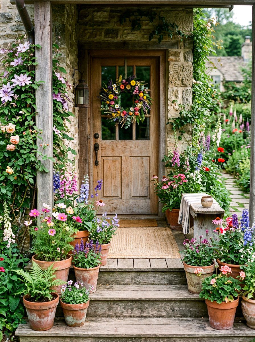 Wildflower Front Porch - 25 Spring Front Door Decor Ideas