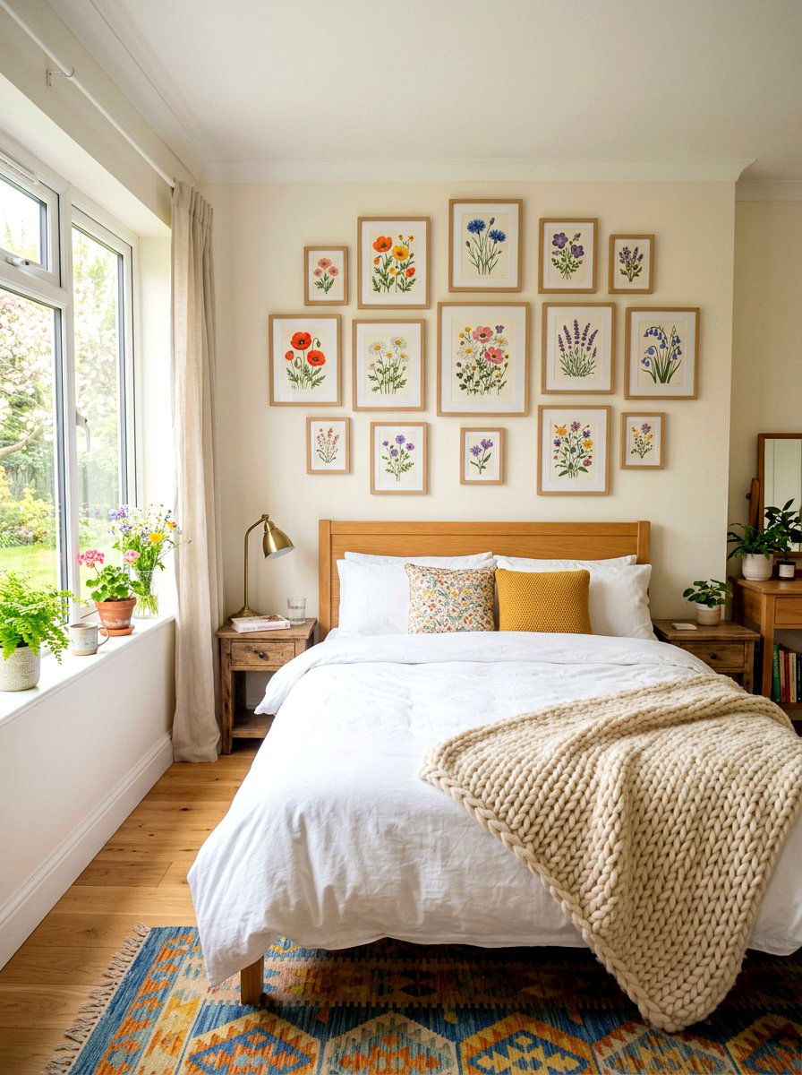 Wildflower Gallery Wall - 25 Spring Botanical Print Ideas