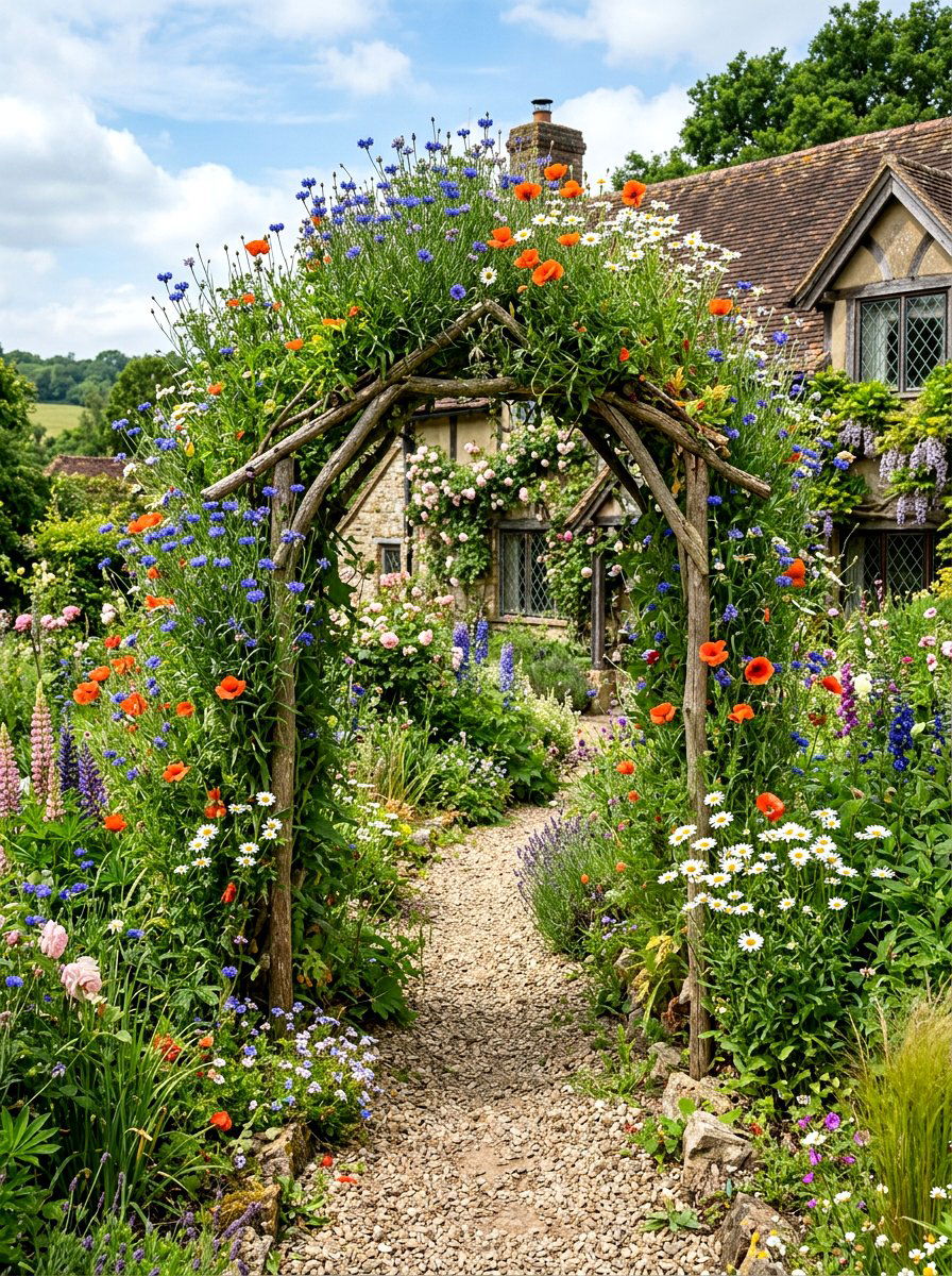 Wildflower Garden Archway - 25 Spring Floral Arch Ideas