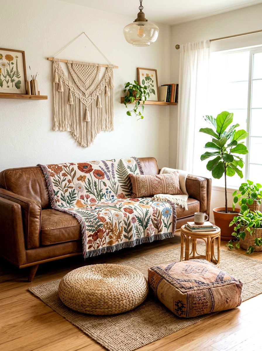 Wildflower Garden Blanket - 25 Spring Crochet Throw Ideas