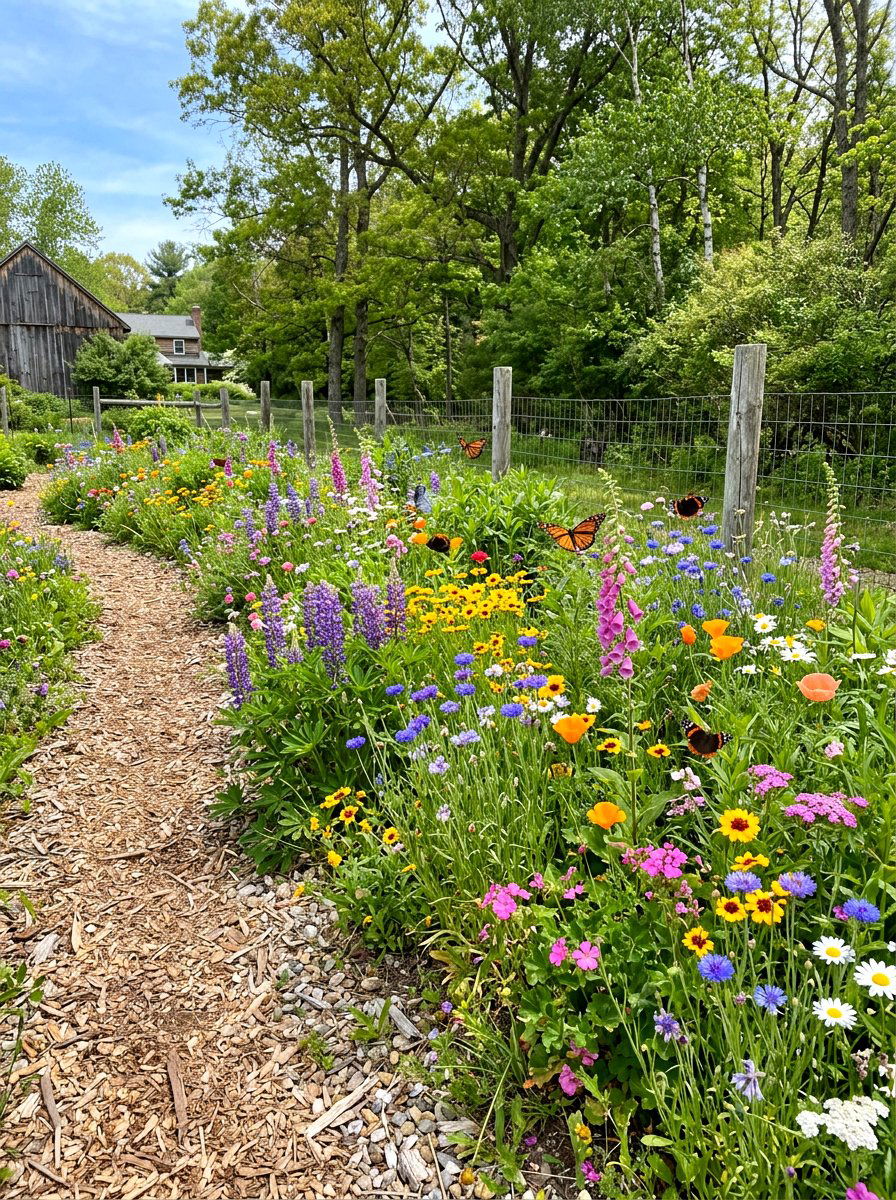 Wildflower Garden Border - 25 Spring Side Yard Decor Ideas
