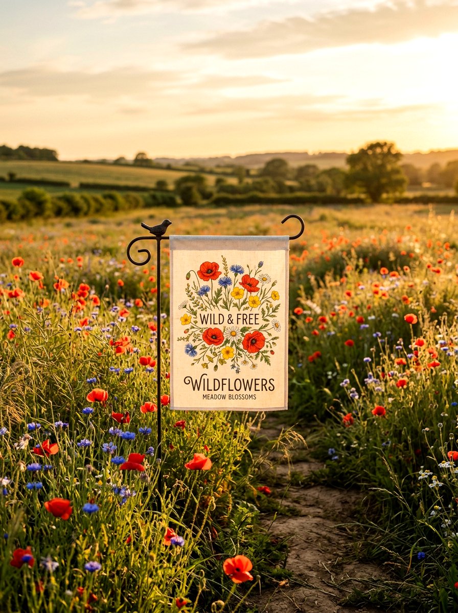 Wildflower Garden Flag - 25 Spring Garden Flag Ideas