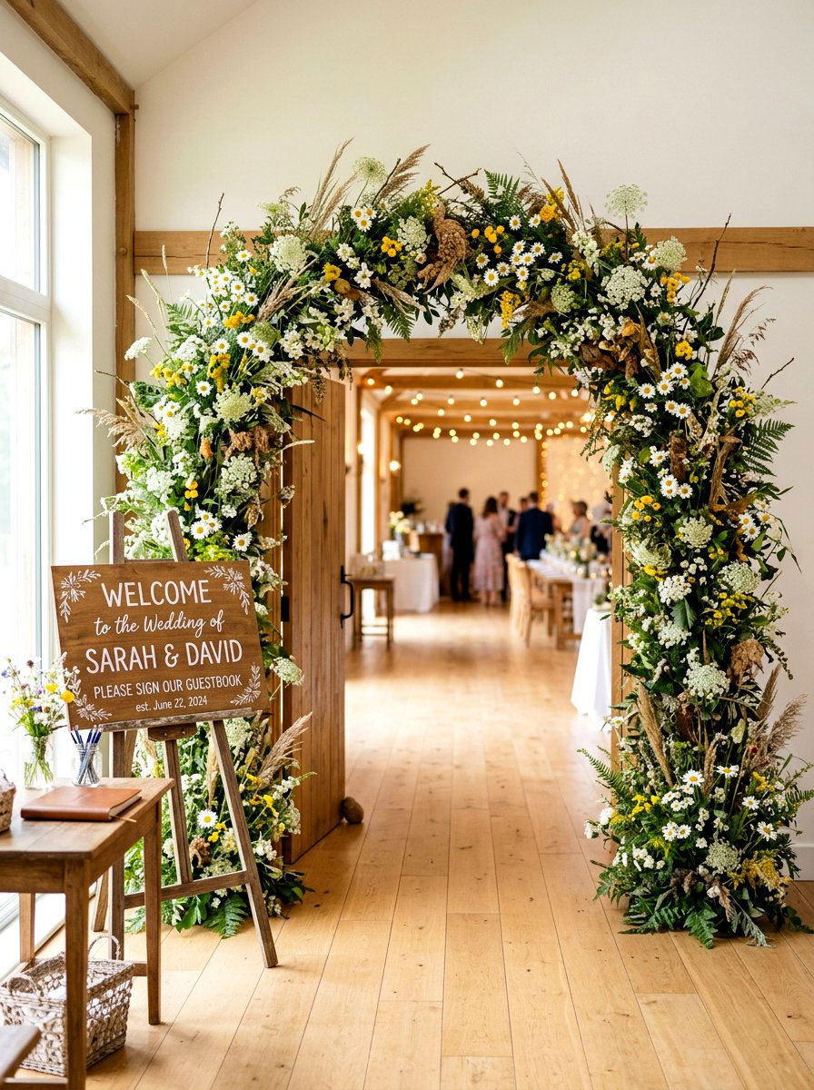 Wildflower Guest Entrance - 25 Spring Bridal Shower Decor Ideas